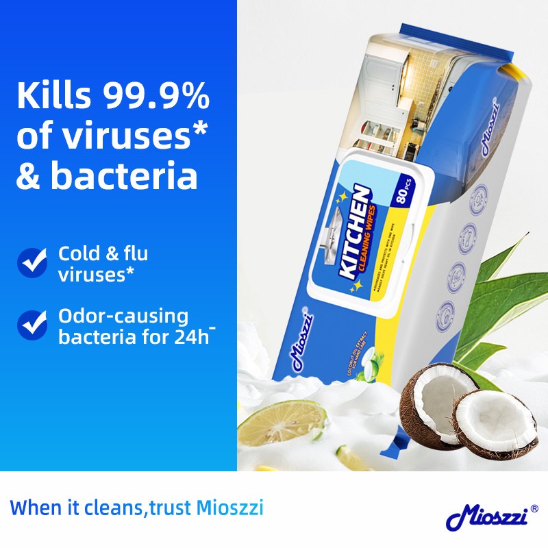 2Pk Mioszzi Grill Cleaner Wipes,Oven&BBQ Safe Degreaser in Seconds,No Residue