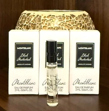 LOT OF 3 Montblanc Black Meisterstuck Absolute Incense EDP Sample Spray 2ml