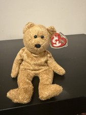 TY Beanie Babies Cashew The Brown Bear 2000  With Tags / Tag Protector Vintage 