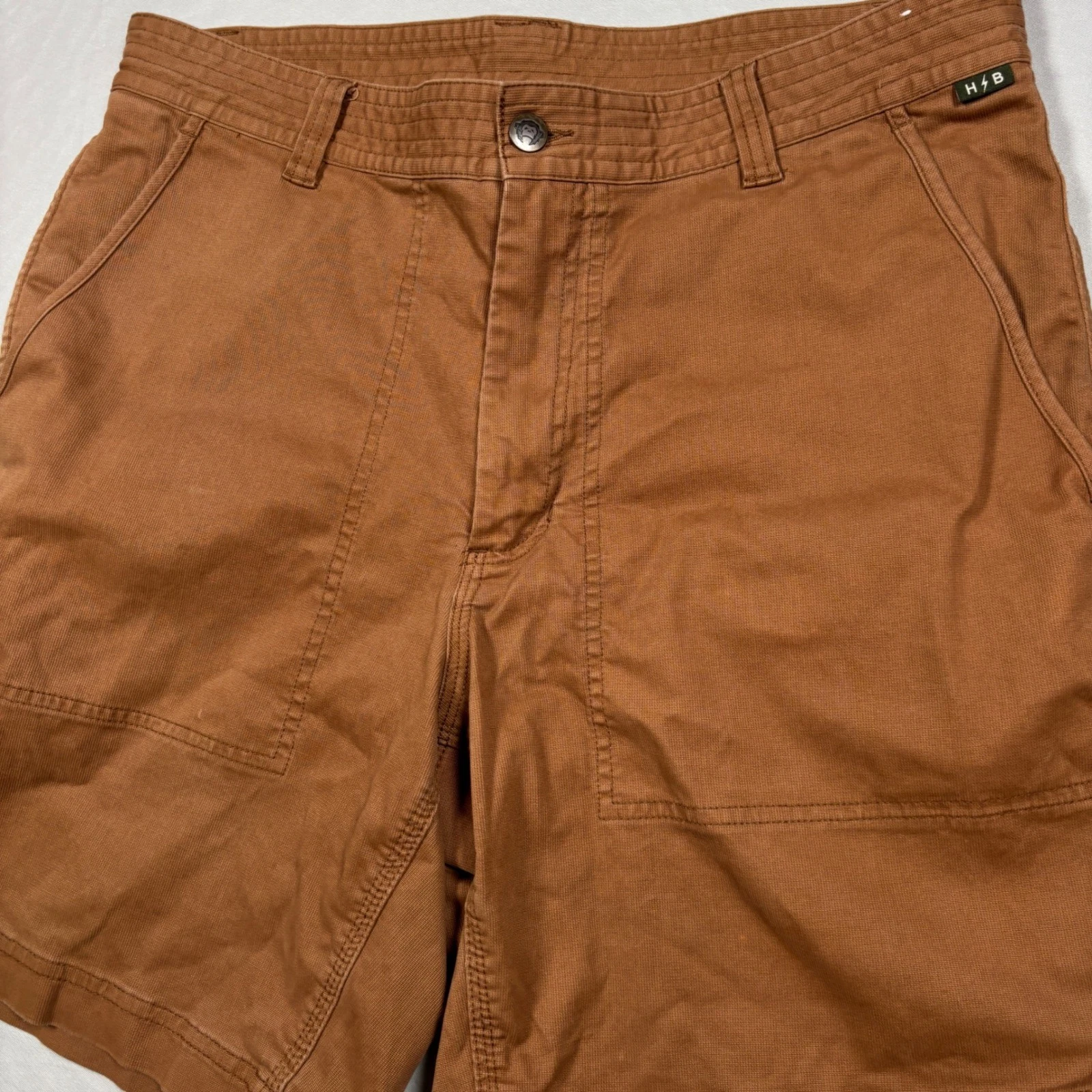 Howler Bros Clarksville Walk Shorts Mens 34 Brown Canvas Utility Cargo Outdoor