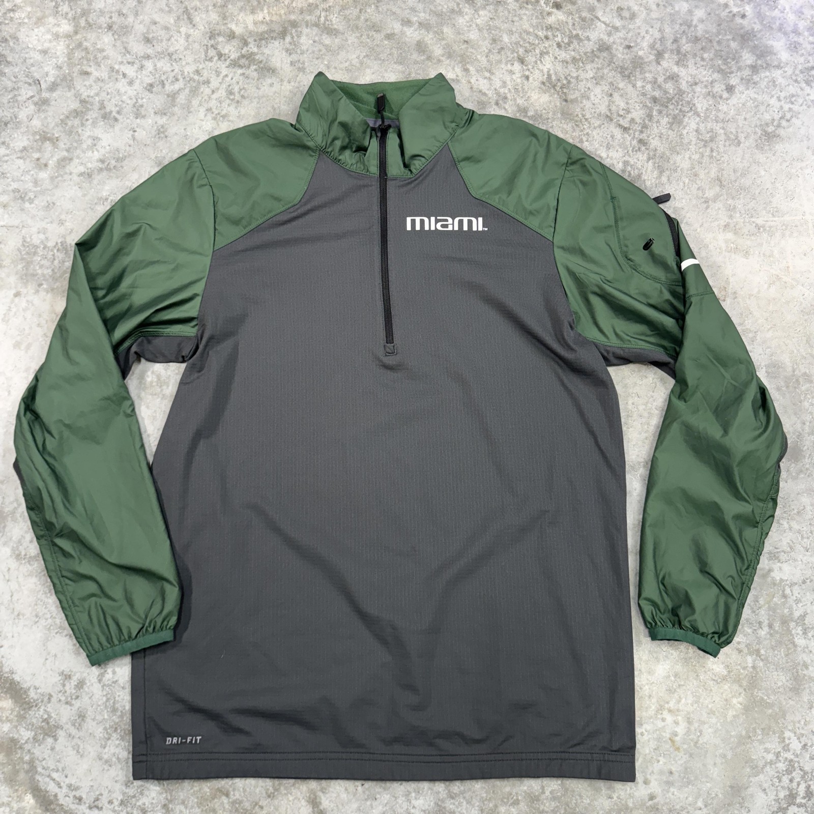 Nike Dri-FIT Pullover Jacket Mens Medium Quarter Zip Windbreaker Miami Black