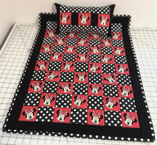 Minnie Mouse Handmade 2 Pc Doll Bedding Set Patchwork Quilt/Pillow Cotton New 2