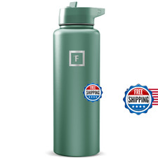 IRON FLASK Camping Hiking Hydration Flask with Straw, Wide Mouth Insulated St