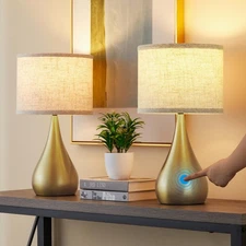 18.1'' Modern Touch Lamps for Nightstand Set of 2 with 3 Way Dimmable, Table ...