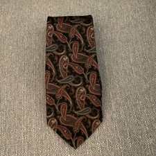 Vintage Bert Pulitzer black/maroon 100% Silk Men’s Neck Tie Made In USA
