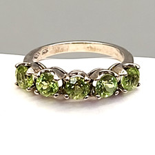 Lab-Created Peridot Ring Green Stone SCI 925 Sterling Silver JTV Sz 5