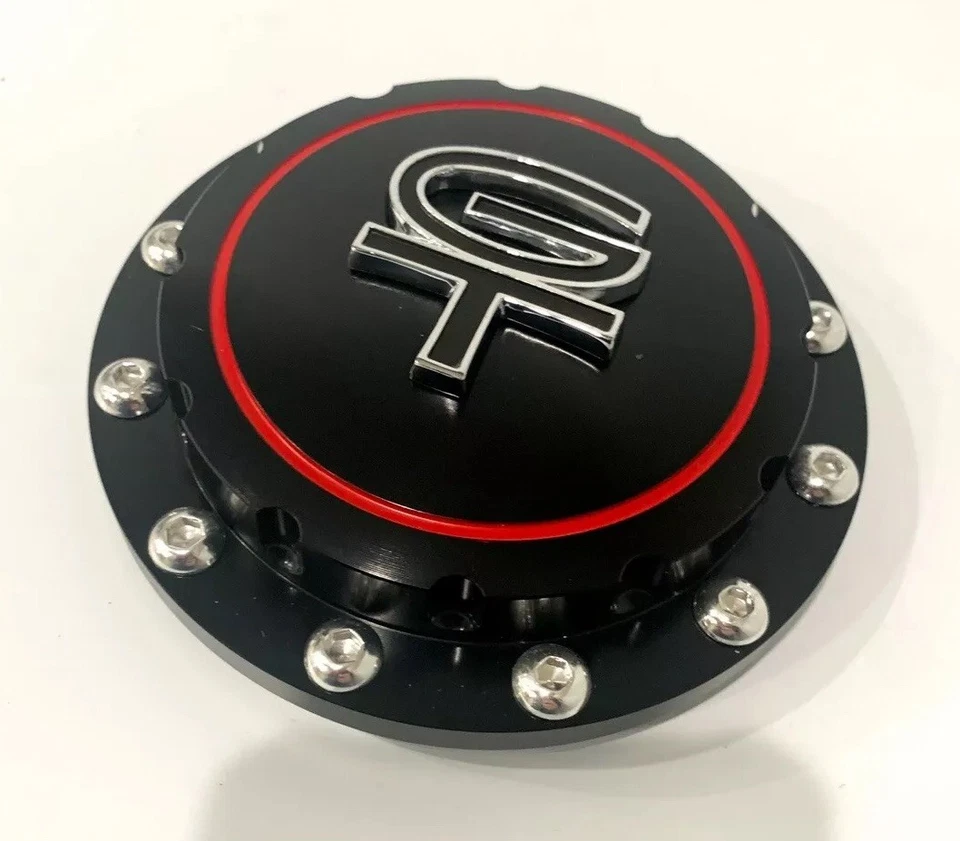 Black Billet Twist On Style Gas Cap w/ GT Emblem For 1964-1973 Ford Mustang - Image 3 of 4