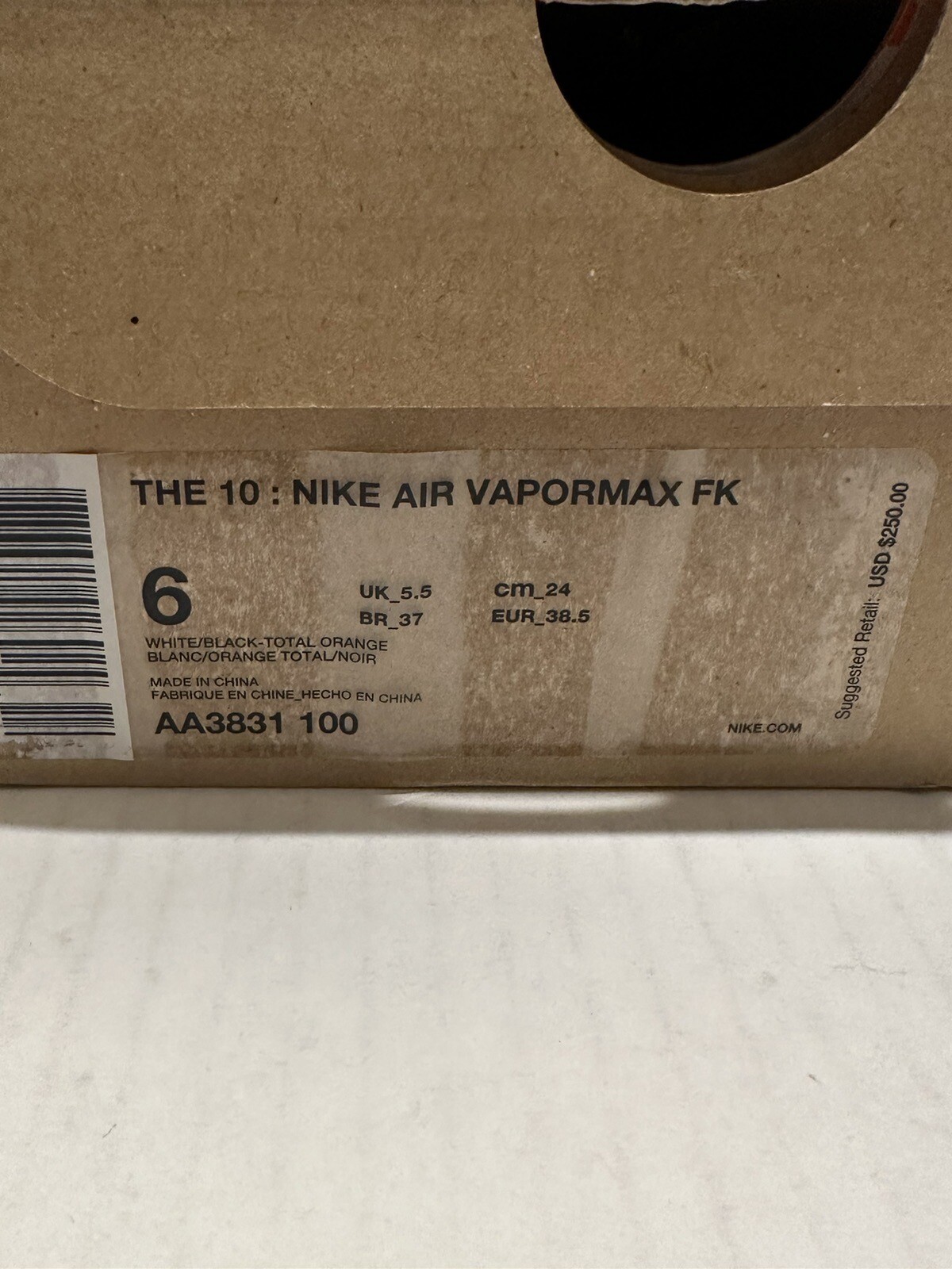 OFF WHITE X NIKE Nike Air VaporMax x OFF WHITE parte 2 (2018) AA3831 100 taglia USA 6