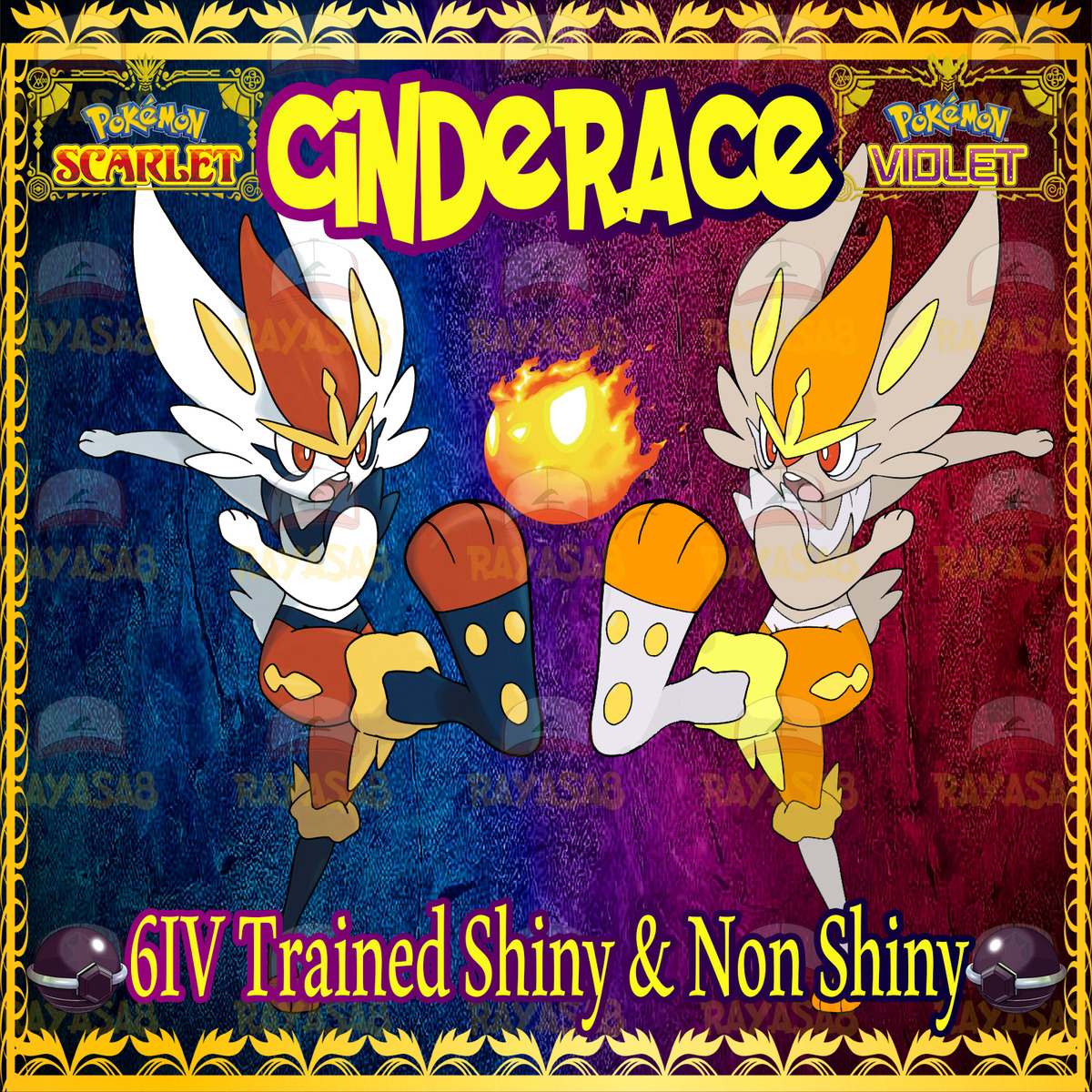 🌟Cinderace Shiny non shiny Best Stats Pokemon Sword and Shield Home🌟