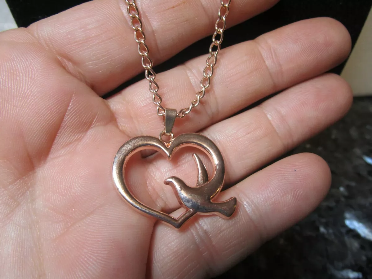 Rose gold dove necklace cheap