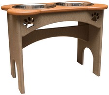 15" ELEVATED DOG FEEDER - Large Vinyl Food  Water Station in Custom Colors