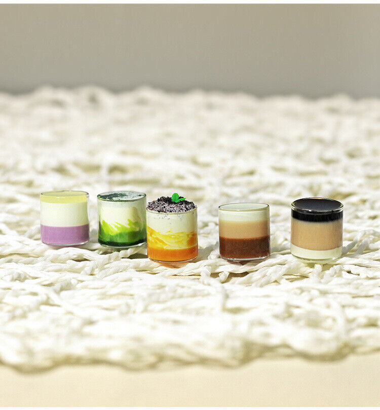 Miniature food toy scene accessories mousse cake cup matcha tiramisu model 1:12！