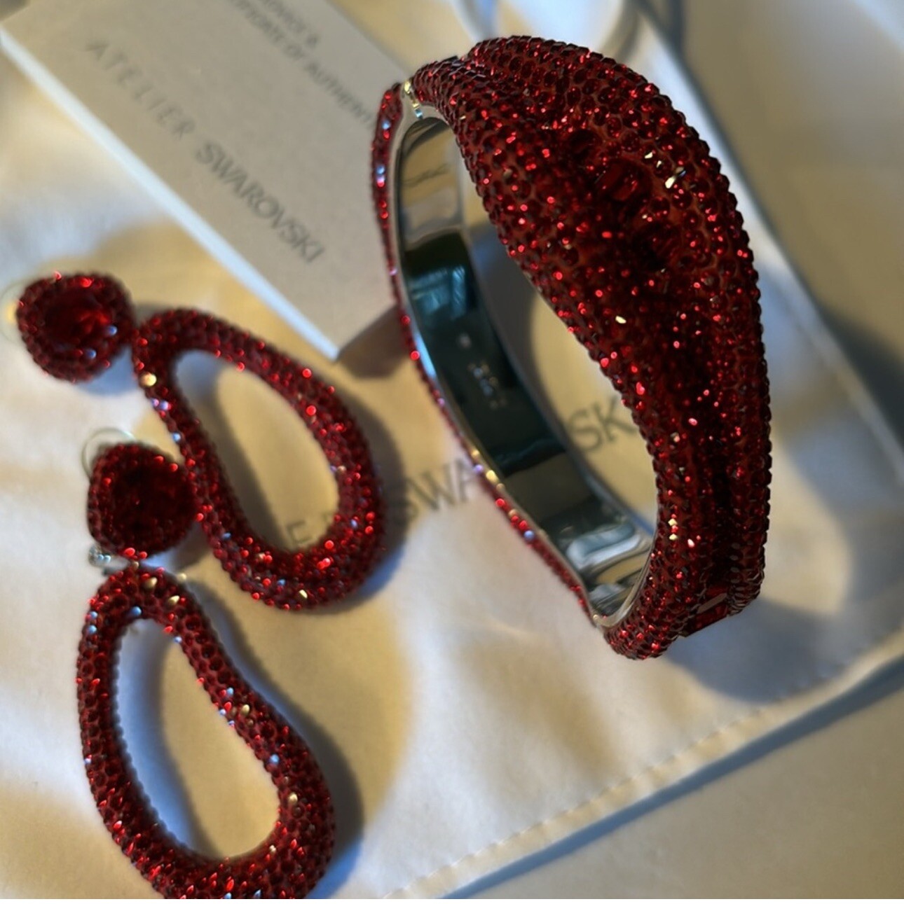 Authentic Swarovski Atelier Red Statement Necklac… - image 2