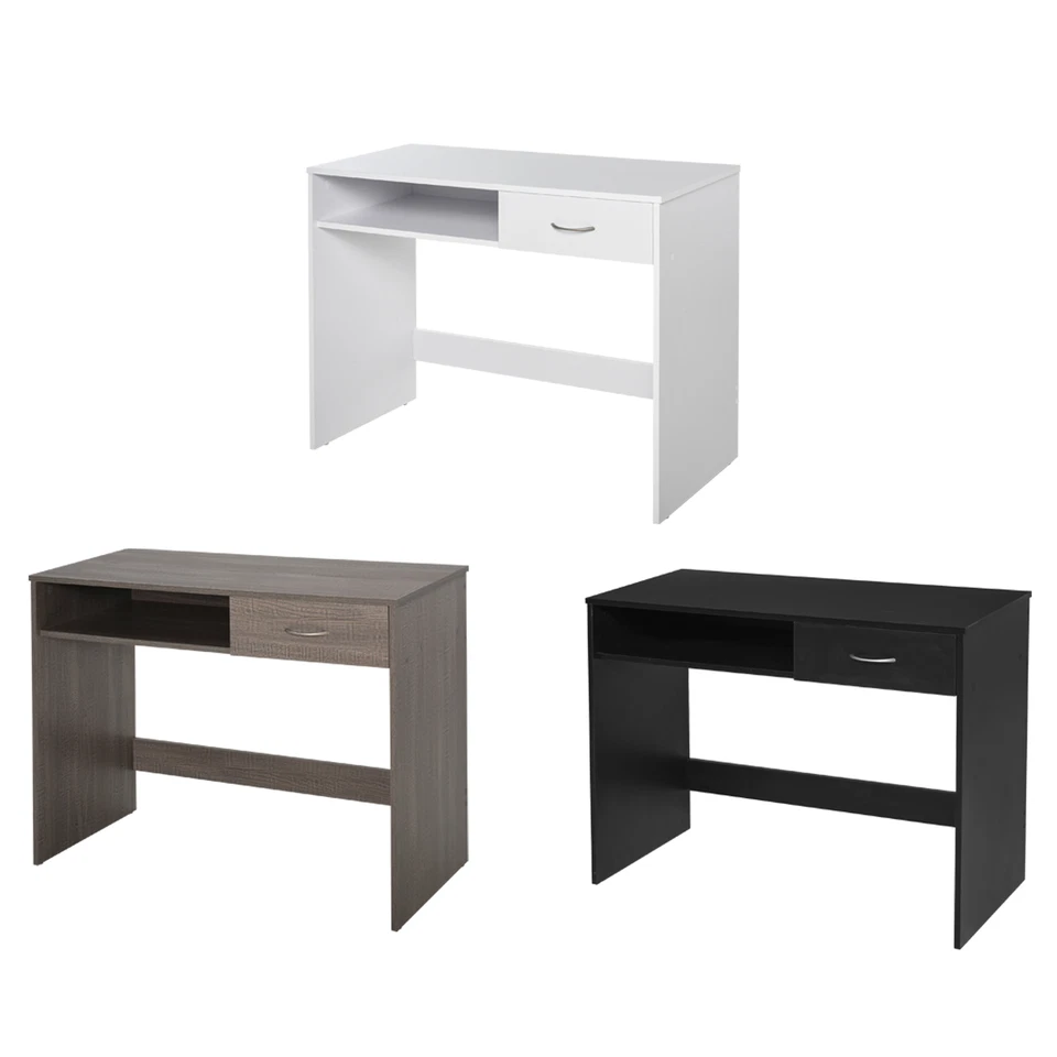 HOMCOM Modern 1-Drawer Computer Desk Study Standing Writing Table with Storage Shelf