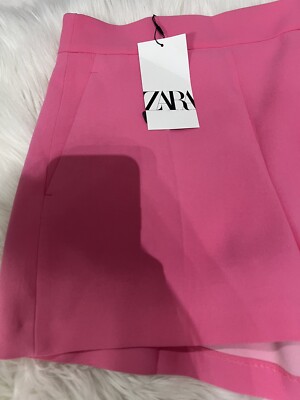 ZARA BNWT 2023. PINK Crepe BARBIE SHORTS Xs High Waisted New | eBay