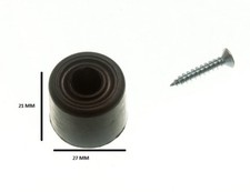 Black Rubber Door Stop Stay Guard 28MM 1 1/8 Inch With Screws Pack Of 100