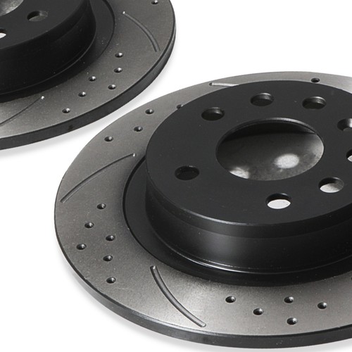REAR GROOVED DRILLED 278MM BRAKE DISCS FOR VAUXHALL OPEL ASTRA H 2.0 TURBO VXR - Picture 9 of 9