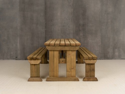 Picnic Table and Bench Set Wooden Outdoor Garden Furniture, Aspen Heavy Duty - Picture 36 of 66