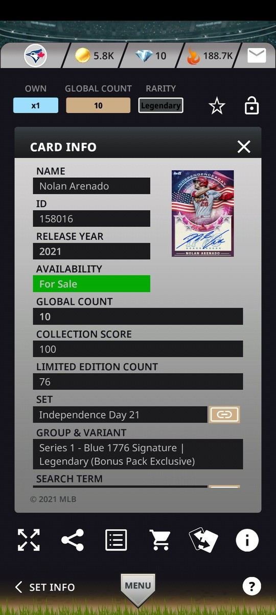 Topps Bunt Legendary Limited DIGITAL