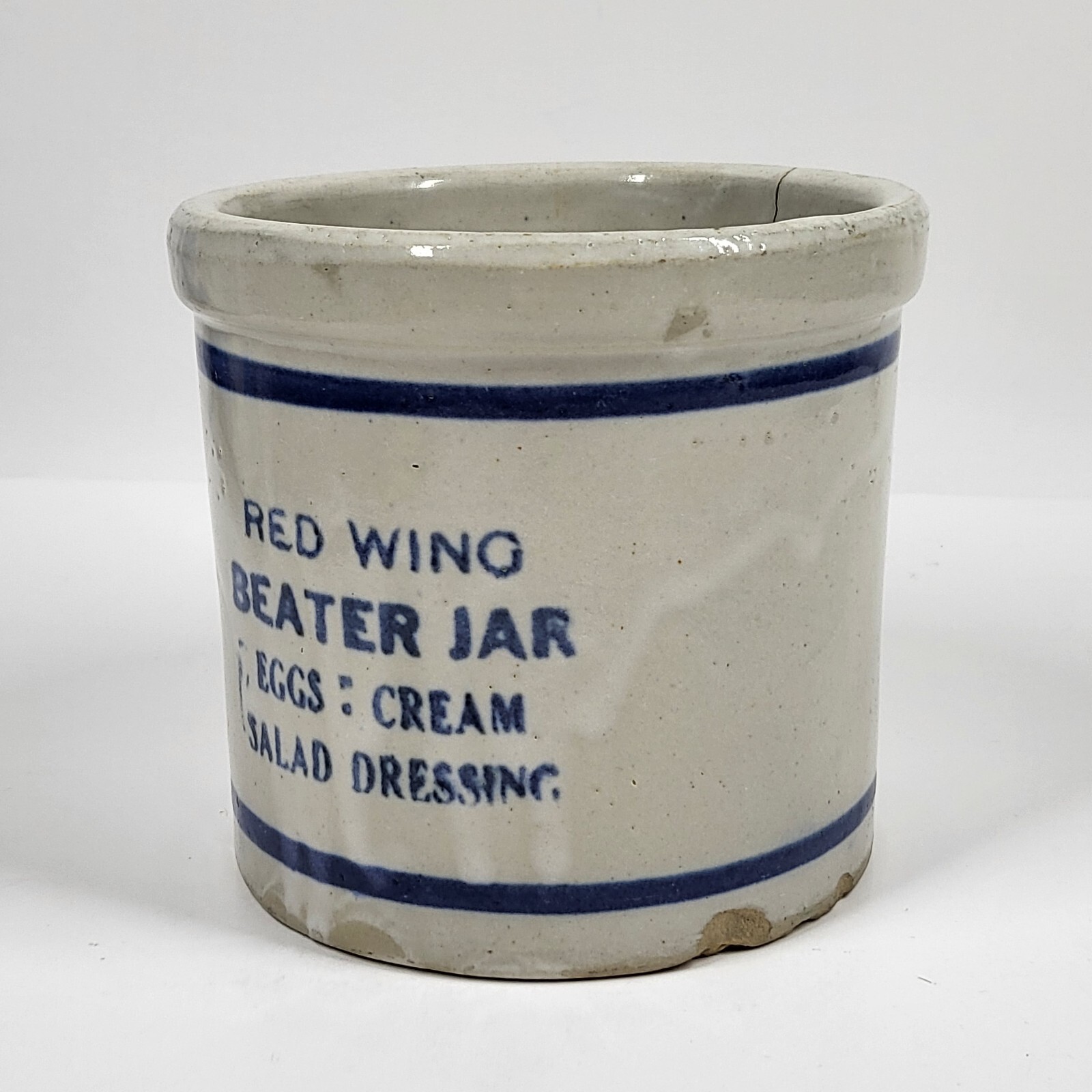 Red Wing Beater Jar Eggs Cream Salad Dressing Vintage Stoneware Pottery