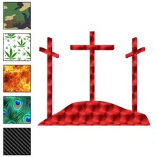 Hill Three Crosses, Vinyl Decal Sticker, 40 Patterns 3 Sizes, 809