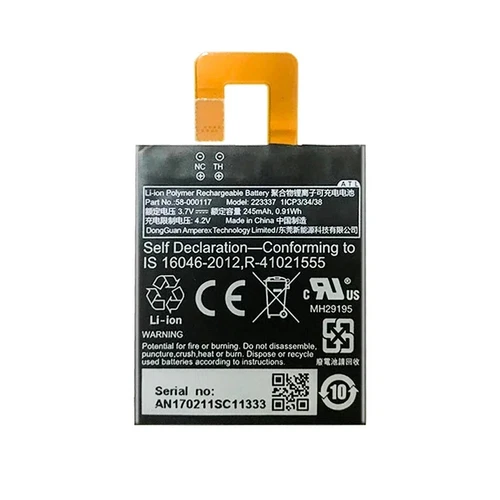 Nueva batería de iones de litio de 245 mAh de repuesto para Amazon Kindle KO1 Oasis 1,2 58-000117 - Imagen 2 de 5