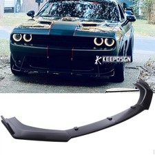 Front Bumper Lip Spoiler Splitter Matte Black For Dodge Challenger Sxt R 15-23
