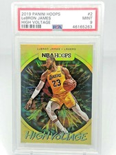 2019-20 LEBRON JAMES NBA HOOPS HIGH VOLTAGE PSA 9 LAKERS