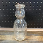 Vintage Polk's Milk Bottle Whips Cream Top Glass w/ Spoon -Indianapolis, Indiana