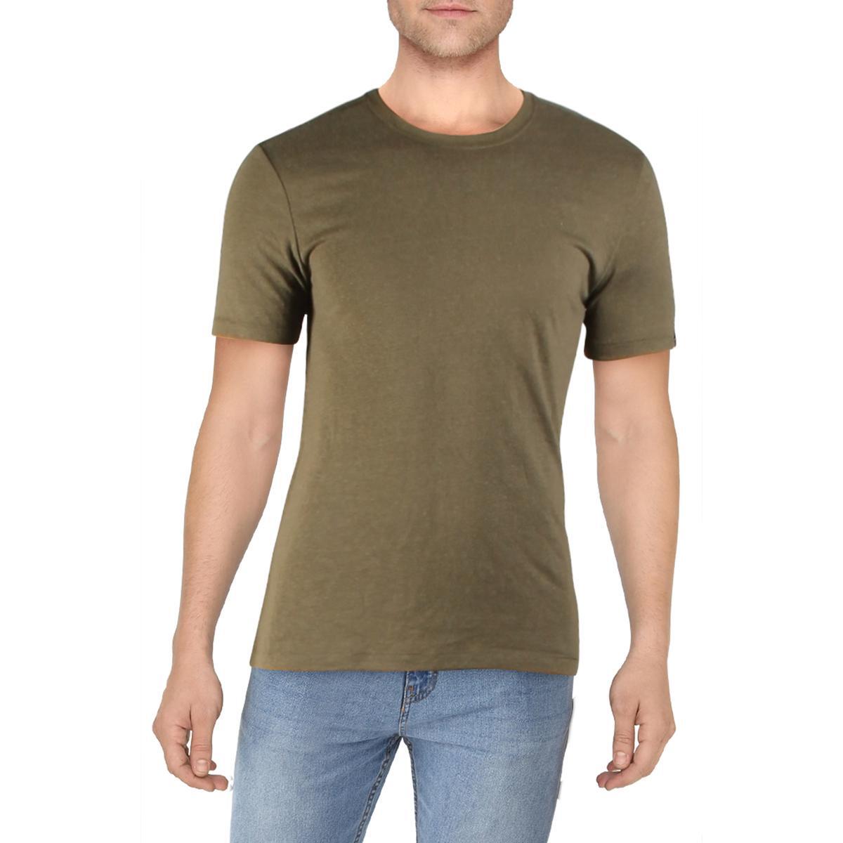 Мужская зеленая футболка с круглым вырезом и коротким рукавом Joes Jeans S BHFO 8257