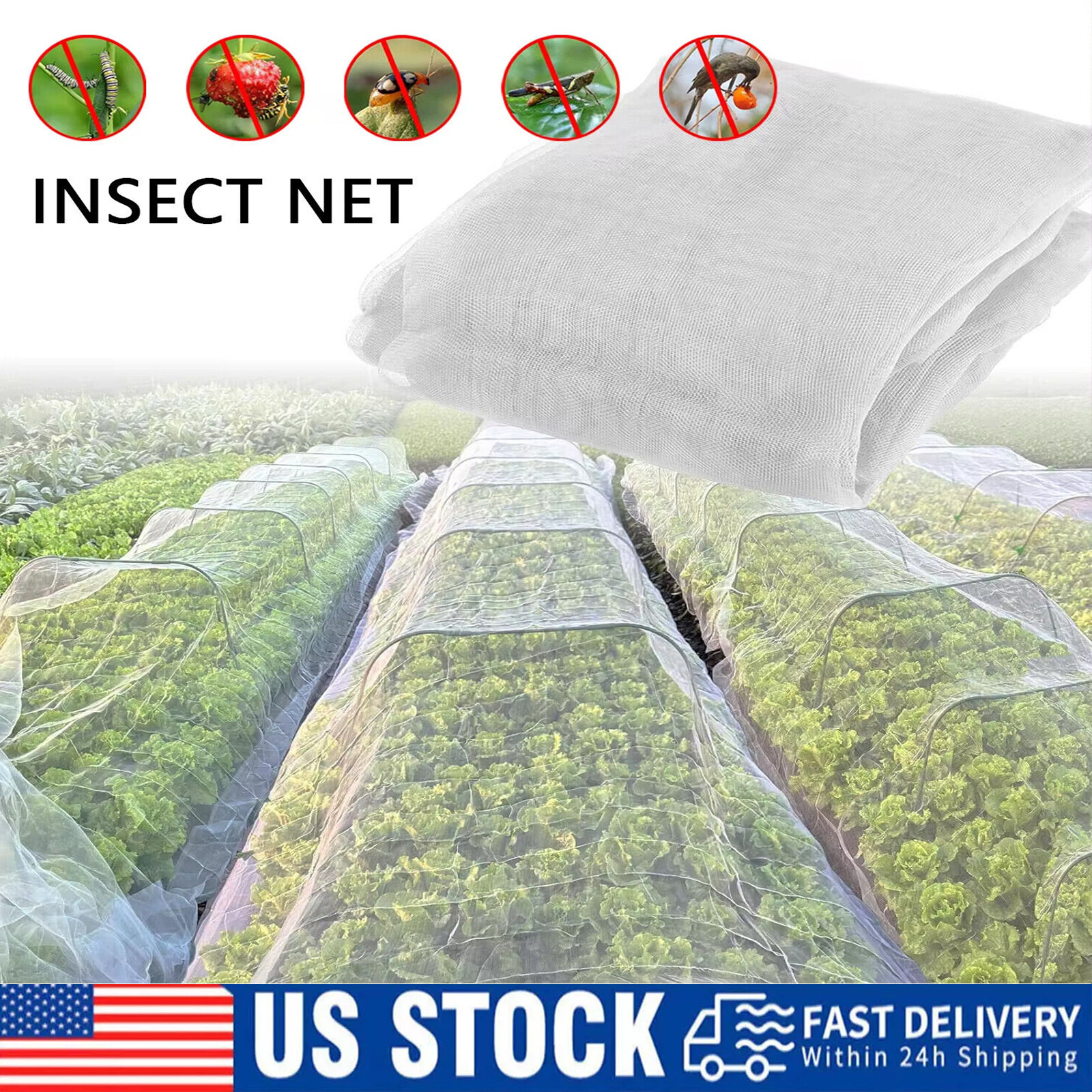 10M/15M Mosquito Garden Bug Insect Netting Barrier Bird Net Plant ...