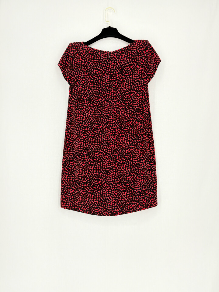 【関税&送料込】Saint Laurent Printed Viscose Mini Dress SAINT LAURENT Red & Black Heart Print Viscose Size US6 Short