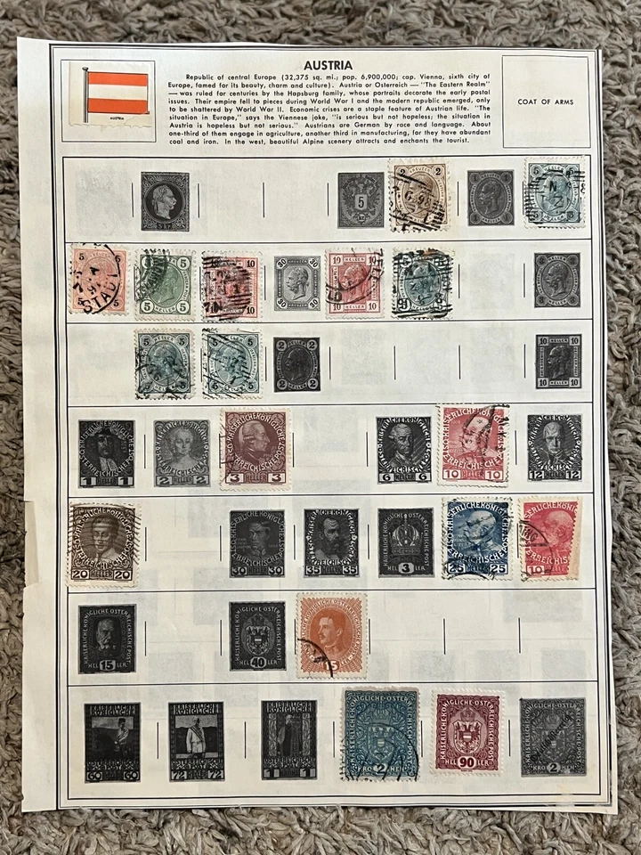 LOTE DE SELLOS DE AUSTRALIA Y AUSTRIA TEMPRANOS EN LA PÁGINA DEL ÁLBUM TODOS DIFERENTES BUENA SELECCIÓN Foto 2 de 4