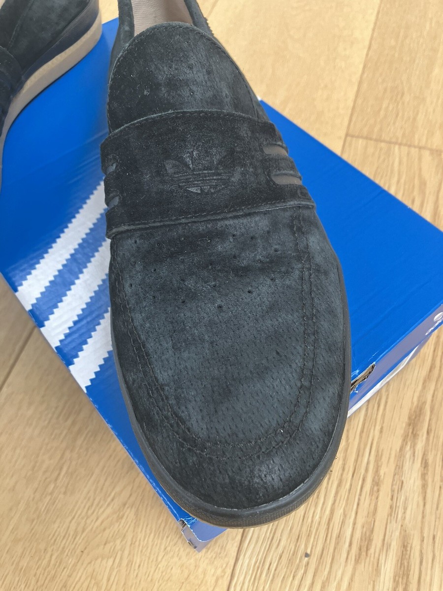 Men Adidas Black Acapulco Loafers Slip-On Skate Loafers (Mens UK