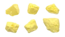 6PK Raw Sulfur Rock Specimens, 1" - Geologist Selected - Eisco Labs