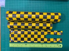 Checkerboard Yellow Black Bmxpads padset with Pu leather