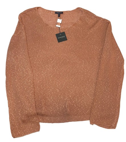 Madison Womens Sweater L Long Sleeve Tan Rose Dawn NWT - Picture 3 of 4