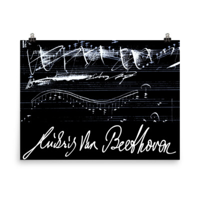 Ludwig van Beethoven's 5th Symphony Classical Music Sheet Music Poster