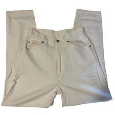 Vintage Lee Jeans Womens Size 10P Made in USA White Pants Mom High Waist Western