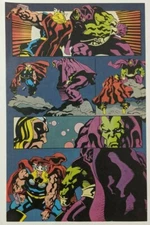 Battle Drax the Destroyer vs Thor Comic Panel Poster Splash Page Marvel