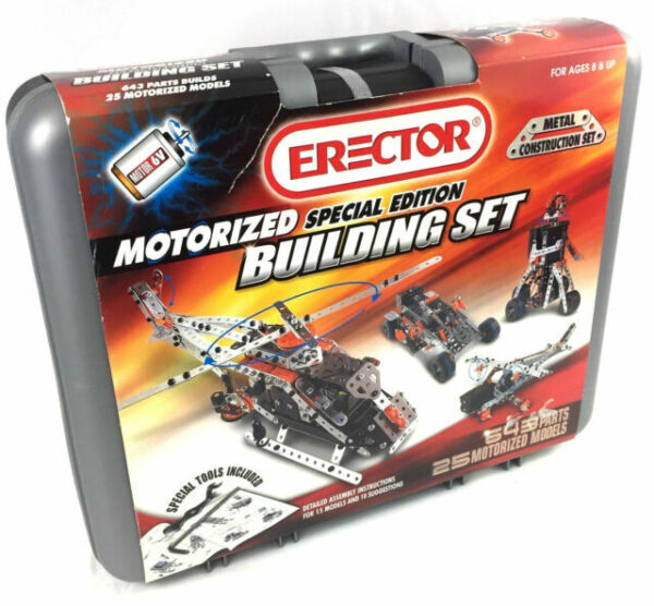 Meccano Erector Super Construction Set 25 Models 640 Parts Motorized Play for sale online | eBay