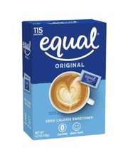 Equal Sweetener Zero Calorie Original Taste Sugar Substitute Powder Packet 115ct