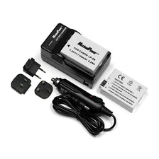 MaximalPower Charger (UK Plug) + 2PC Battery for CANON LP-E8 EOS Rebel T4i 650D