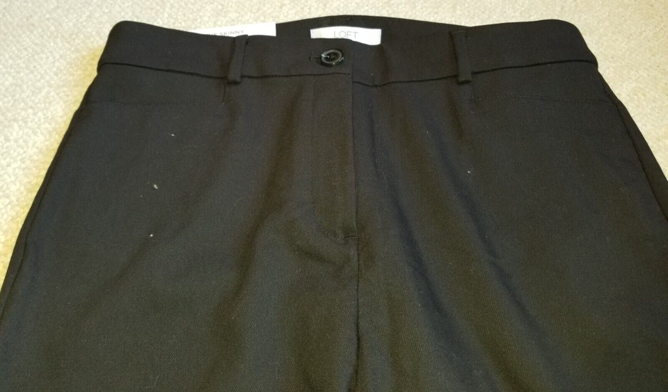 NWT Womens PantsANN TAYLOR LOFTblack cotton stretch "The Skinny