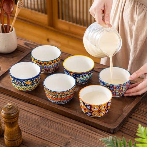 vancasso 6-Piece Ramekin Oven Dish Serving Bowls Sauce Souffle Set Ceramic Round - Picture 12 of 22