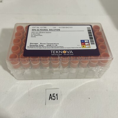 Tecnova 50% Glycerol Solution 0.3 ml/Tube 50 Tubes/Pack Sterile,Sealed