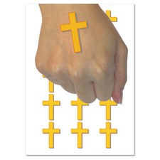 Cross with Shadow Christian Religion Temporary Tattoo Water Resistant Set
