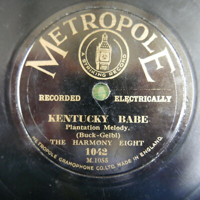 78 rpm THE HARMONY EIGHT down in alabama / kentucky babe