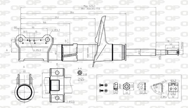 Amortisseur avant pour Volvo S60 S80 et V70 II suspension hydraulique renforcée