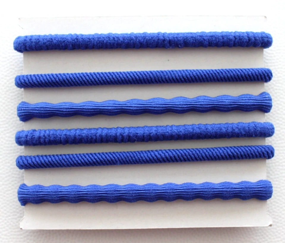 Paquete de 6 corbatas para el cabello Nike Flex acanaladas para adultos soporte de cola de caballo juego real/blanco/negro Foto 2 de 2